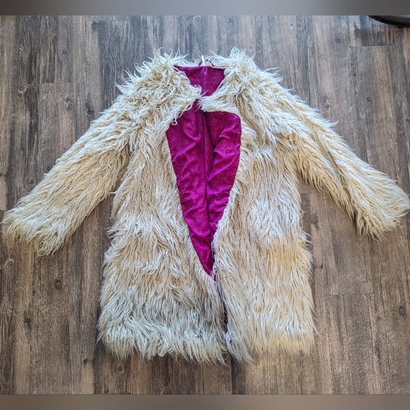 Free People 'Florence' S tan shag faux fur coat - Picture 6 of 10